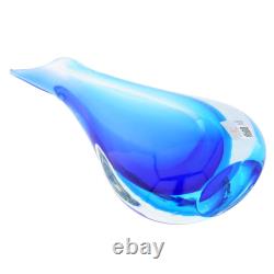 GlassOfVenice Murano Glass Sommerso Bud Vase Aqua Blue