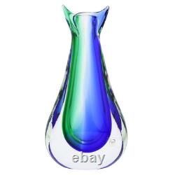 GlassOfVenice Murano Glass Sommerso Bud Vase Green Blue