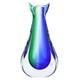 GlassOfVenice Murano Glass Sommerso Bud Vase Green Blue