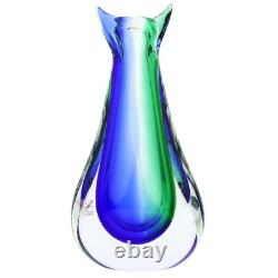 GlassOfVenice Murano Glass Sommerso Bud Vase Green Blue