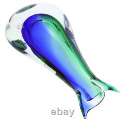 GlassOfVenice Murano Glass Sommerso Bud Vase Green Blue