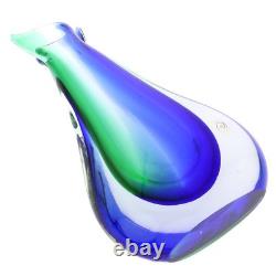 GlassOfVenice Murano Glass Sommerso Bud Vase Green Blue