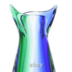 GlassOfVenice Murano Glass Sommerso Bud Vase Green Blue