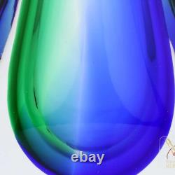 GlassOfVenice Murano Glass Sommerso Bud Vase Green Blue