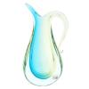 GlassOfVenice Murano Glass Sommerso Pitcher Vase Amber Aqua