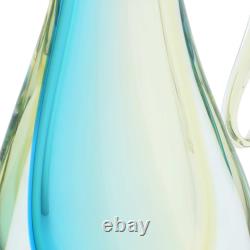 GlassOfVenice Murano Glass Sommerso Pitcher Vase Amber Aqua