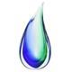 GlassOfVenice Murano Glass Sommerso Wave Vase Green Blue