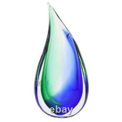 GlassOfVenice Murano Glass Sommerso Wave Vase Green Blue
