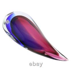 GlassOfVenice Murano Glass Sommerso Wave Vase Rose and Blue