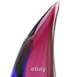 GlassOfVenice Murano Glass Sommerso Wave Vase Rose and Blue