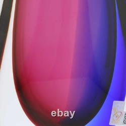 GlassOfVenice Murano Glass Sommerso Wave Vase Rose and Blue