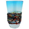 GlassOfVenice Murano Glass Vesuvio Oval Vase Aqua Blue