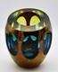 Global Views Molten Jewel Vase Aqua Faceted Art Glass