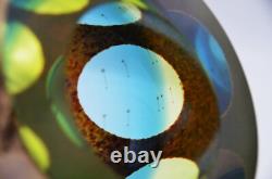 Global Views Molten Jewel Vase Aqua Faceted Art Glass