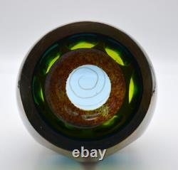 Global Views Molten Jewel Vase Aqua Faceted Art Glass