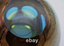 Global Views Molten Jewel Vase Aqua Faceted Art Glass