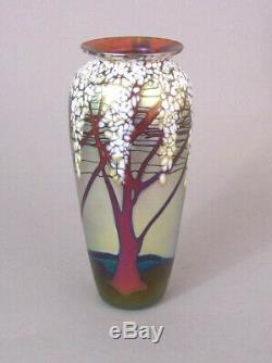 Gold Cherry Blossom Medium Vase Signed Carl Radke