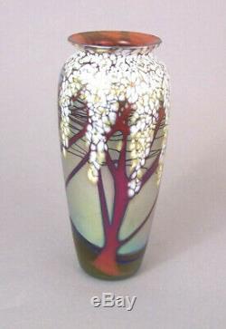 Gold Cherry Blossom Medium Vase Signed Carl Radke