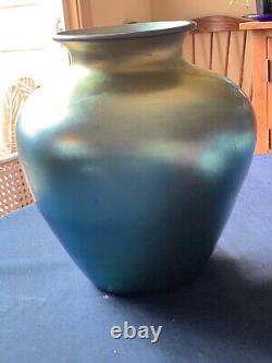 Gorgeous Antique Large Carder Steuben Blue Aurene #2683 Vase