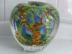 Gorgeous Chris Heilman Blue Wisteria Vessel Vase 2014 Mint One of a Kind