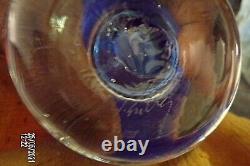 Gorgeous DALE CHIHULY Blue and Yellow Art Glass Vase Signed by Artist 13 1/2