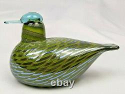 Green Oiva Toikka Iittala Finland Art Glass Bird Nuutajarvi Notso Common Teal