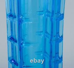 Gullaskruf, Sweden. Art glass vase in blue glass. Late 20th C