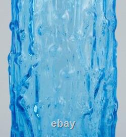 Gullaskruf, Sweden. Glass vase in blue mouth-blown art glass