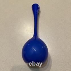 Gunnar Ander Lindshammar Sweden Blue Glass Vase white interior MidCentury Modern