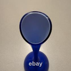 Gunnar Ander Lindshammar Sweden Blue Glass Vase white interior MidCentury Modern