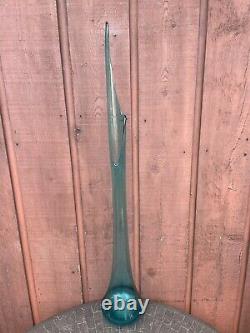 HUGE Vintage L. E. Smith Swung Glass Blue Floor Vase 41