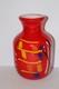 Hand Blown Art Glass Vase 9.25 Heavy Red Multicolor Abstract