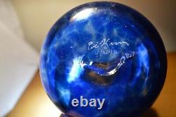 Hand Blown Artisan Glass 12 Inch Heavy Smokey Blue Vase Sperryville Glassworks