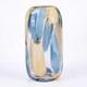 Hand Blown Blue Glass Vase 12.6 Decorative Centerpiece for Home Decor