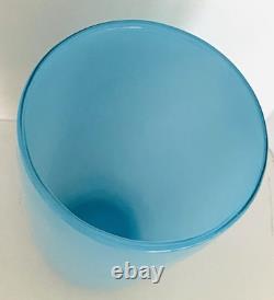 Hand-Blown Cased Sky Light Blue Heavy Glass Vase 10 Gorgeous