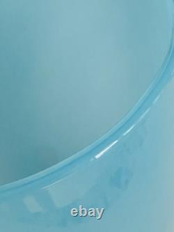 Hand-Blown Cased Sky Light Blue Heavy Glass Vase 10 Gorgeous