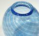 Hand Blown Glass Art Vase, Dirwood Glass, Shades Of Blue, Cane Reticello Process