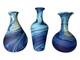Hand Blown Glass Set of 3 Vases