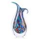 Hand Blown Glass Vase for Centerpiece, Murano Style Table Decoration, Blue Bl