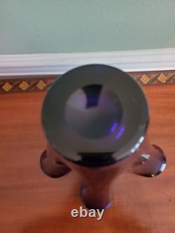 Handkerchief Cobalt Blue Heavy Handblown Studio Art Glass Vase