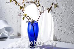 - Handmade Glass Footed round Vase Cobalt 14 H (14 Inches High) Made in E