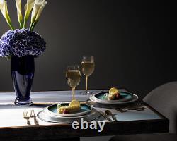 - Handmade Glass Footed round Vase Cobalt 14 H (14 Inches High) Made in E