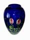 Heavy Studio Art Glass Flowers Under Moon Cobalt Blue paperweight vase 5 1/2