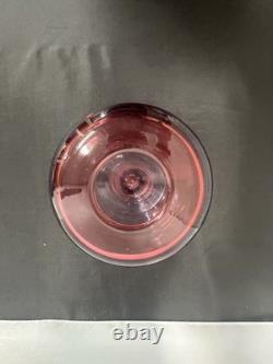 High quality vintage hand blown miniature mini pink blue art studio glass vase