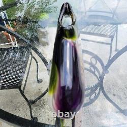 Hokanson Dix glass bud vase purple blue green layered