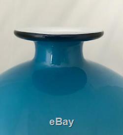Holmegaard Blue Carnaby Large'Kugle' Ball Vase Per Lutken 1967 Great Condition