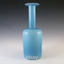 Holmegaard Blue Opal Cased Glass Gulvvase Vase by Otto Brauer