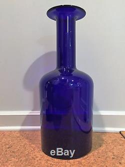 Holmegaard Glass Otto Brauer Cobalt Blue Gulvase Architectural Scale Floor Vase
