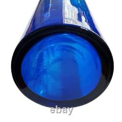 Holmegaard Gulvvase By Otto Brauer Cobalt Blue Art Glass Tall Vase 16.5 Denmark