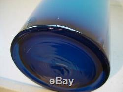 Holmegaard blue 15.5 danish modern vintage art glass Gulvase